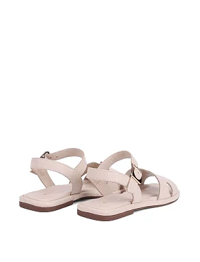 Женские сандалии кожаные бежевые - фото 3 - Miraton