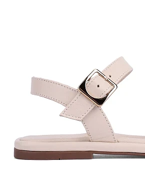 Женские сандалии кожаные бежевые - фото 4 - Miraton