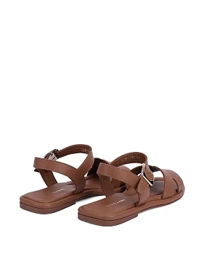 Женские сандалии кожаные коричневые - фото 3 - Miraton