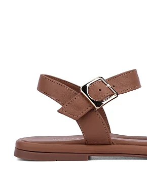 Женские сандалии кожаные коричневые - фото 4 - Miraton