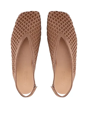 Женские балетки велюровые коричневые - фото 1 - Miraton