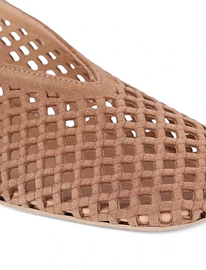 Женские балетки велюровые коричневые - фото 4 - Miraton