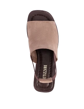 Женские сандалии велюровые коричневые - фото 1 - Miraton