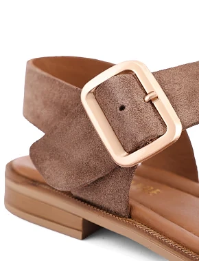 Женские сандалии велюровые коричневые - фото 4 - Miraton