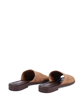 Женские шлепанцы велюровые коричневые - фото 3 - Miraton