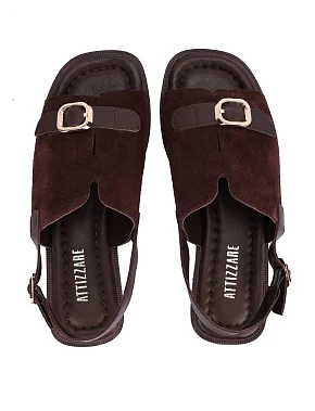 Женские сандалии кожаные коричневые - фото 1 - Miraton
