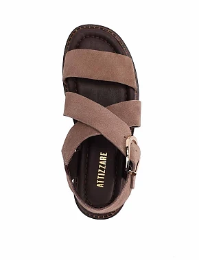 Женские сандалии велюровые бежевые - фото 1 - Miraton