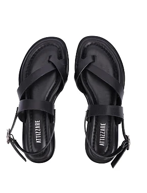 Женские сандалии кожаные черные - фото 1 - Miraton