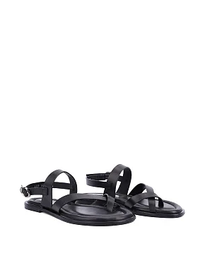 Женские сандалии кожаные черные - фото 2 - Miraton