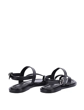 Женские сандалии кожаные черные - фото 3 - Miraton