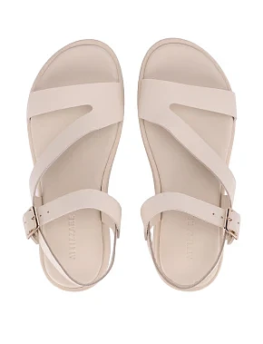 Женские сандалии кожаные рисового цвета - фото 1 - Miraton