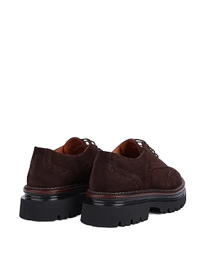 Женские туфли велюровые коричневые - фото 4 - Miraton