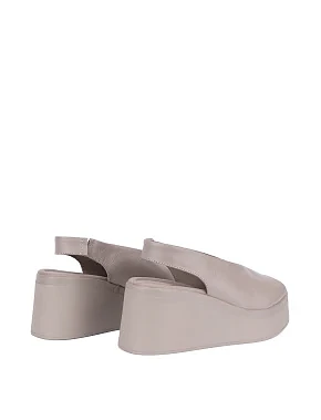 Жіночі босоніжки шкіряні рисового кольору - фото 3 - Miraton