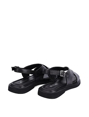 Женские сандалии кожаные черные - фото 3 - Miraton