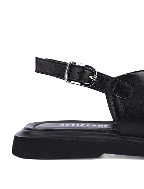 Женские сандалии кожаные черные - фото 4 - Miraton