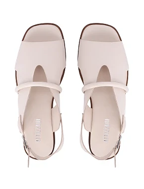 Женские сандалии кожаные рисового цвета - фото 1 - Miraton