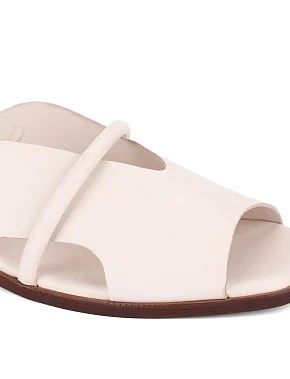 Женские сандалии кожаные рисового цвета - фото 4 - Miraton