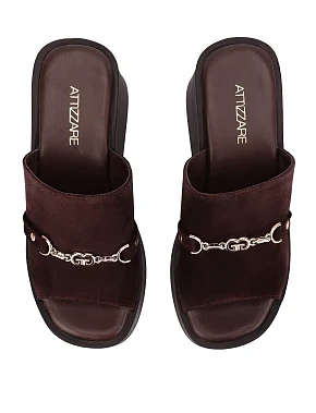 Женские сабо велюровые коричневые - фото 1 - Miraton