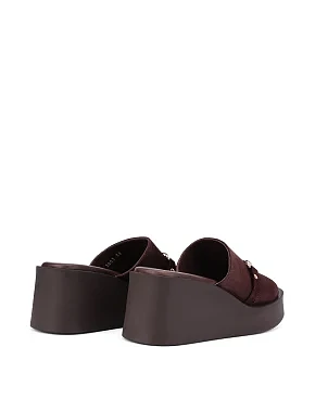 Женские сабо велюровые коричневые - фото 3 - Miraton