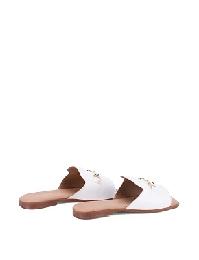 Жіночі шльопанці Attizzare шкіряні білі - фото 3 - Miraton