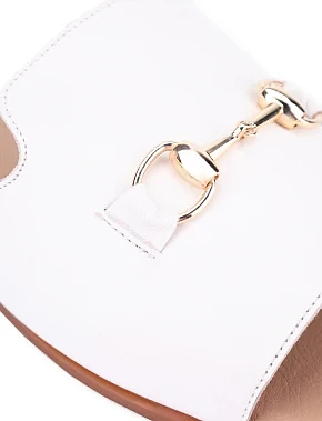 Жіночі шльопанці Attizzare шкіряні білі - фото 4 - Miraton