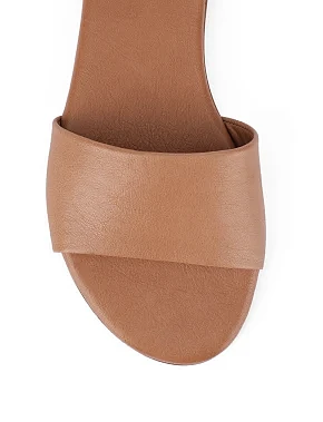 Женские шлепанцы кожаные коричневые - фото 4 - Miraton