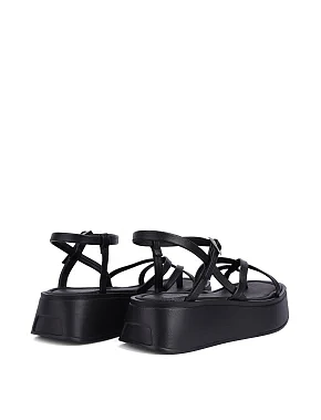 Женские босоножки кожаные черные - фото 3 - Miraton