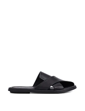 Женские слиперы кожаные черные - фото  - Miraton