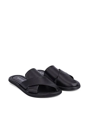 Женские слиперы кожаные черные - фото 2 - Miraton