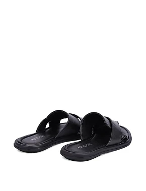 Женские слиперы кожаные черные - фото 3 - Miraton