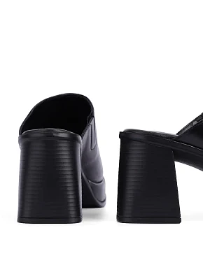 Жіночі сабо шкіряні чорні - фото 1 - Miraton