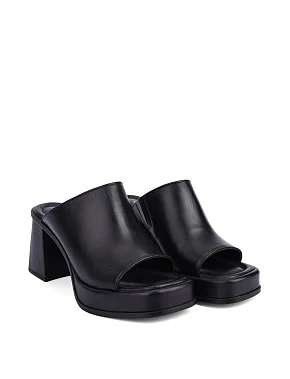 Жіночі сабо шкіряні чорні - фото 2 - Miraton