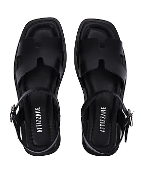 Женские сандалии кожаные черные - фото 1 - Miraton