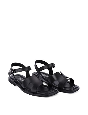 Женские сандалии кожаные черные - фото 2 - Miraton