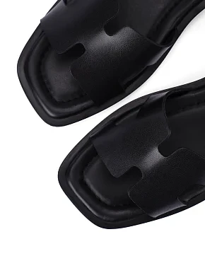 Женские сандалии кожаные черные - фото 4 - Miraton