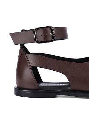 Жіночі сандалі шкіряні коричневі - фото 5 - Miraton