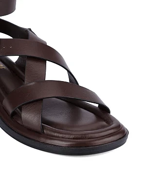 Жіночі сандалі шкіряні коричневі - фото 5 - Miraton