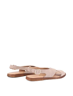 Женские сандалии велюровые бежевые - фото 3 - Miraton