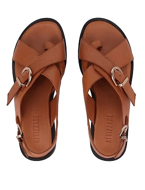 Жіночі сандалі шкіряні коричневі - фото 1 - Miraton