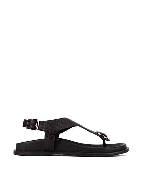 Женские сандалии кожаные коричневые - фото  - Miraton