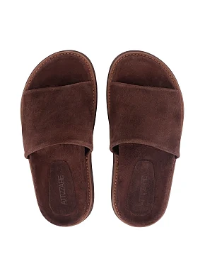 Жіночі шльопанці велюрові коричневі - фото 1 - Miraton