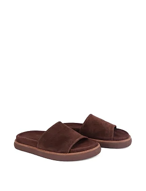 Жіночі шльопанці велюрові коричневі - фото 2 - Miraton