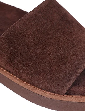 Жіночі шльопанці велюрові коричневі - фото 4 - Miraton