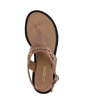 Женские сандалии кожаные бежевые - фото 1 - Miraton