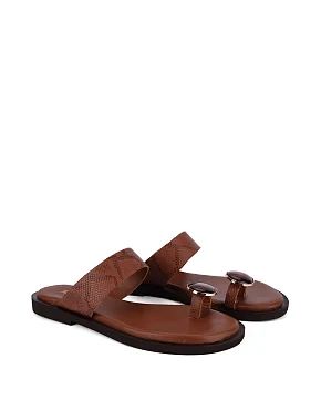 Жіночі шльопанці шкіряні коричневі - фото 2 - Miraton