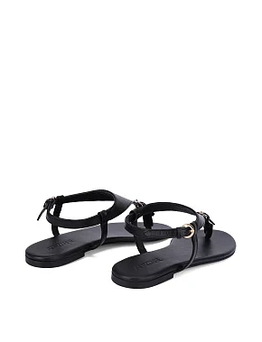 Женские сандалии кожаные черные - фото 3 - Miraton