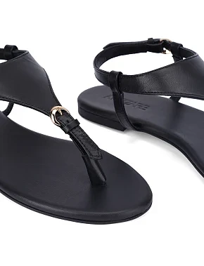 Женские сандалии кожаные черные - фото 4 - Miraton