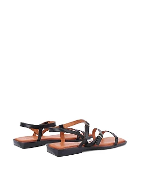 Жіночі сандалі шкіряні чорні - фото 3 - Miraton