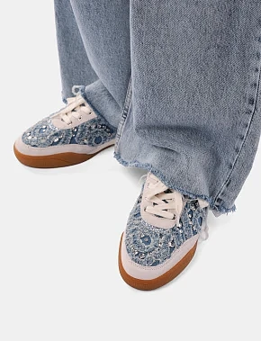 Женские кеды кожаные синие - фото 6 - Miraton