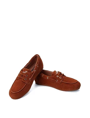 Женские мокасины замшевые коричневые - фото 5 - Miraton